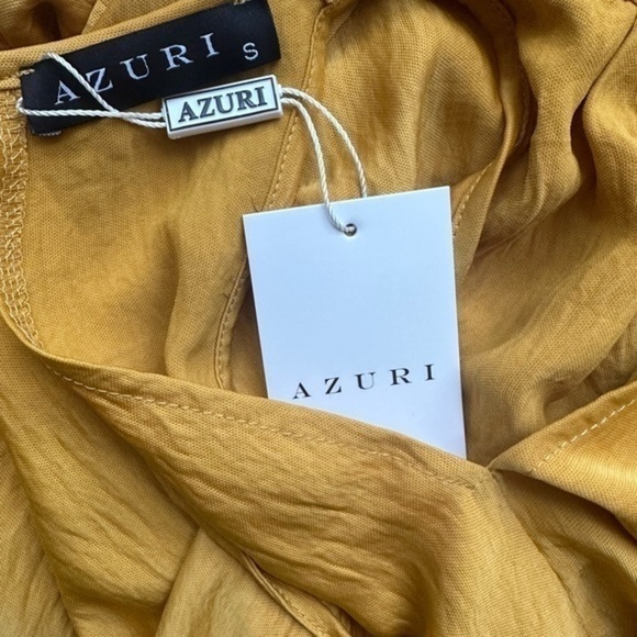 NWT Tiered Maxi Boho Belted Ruffled Sleeveless Yellow Amber Crepe Satin … - Picture 11 of 13